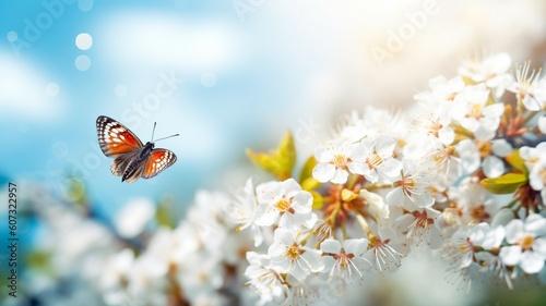Beautiful Blurred Spring Background Nature Generative AI