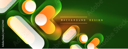 Neon circle abstract background. Template for wallpaper, banner, presentation, background