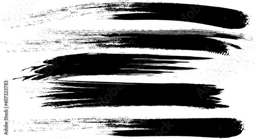 Hand Drawn Grunge Brush vector, Set of Hand Drawn Grunge Brush Smears, Black vector brush strokes collection. Black paint spots vector