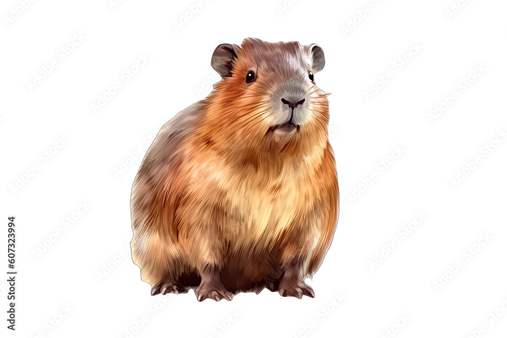 A Capybara isolated on transparent background - Generative AI A Capybara isolated on transparent background - Generative AI