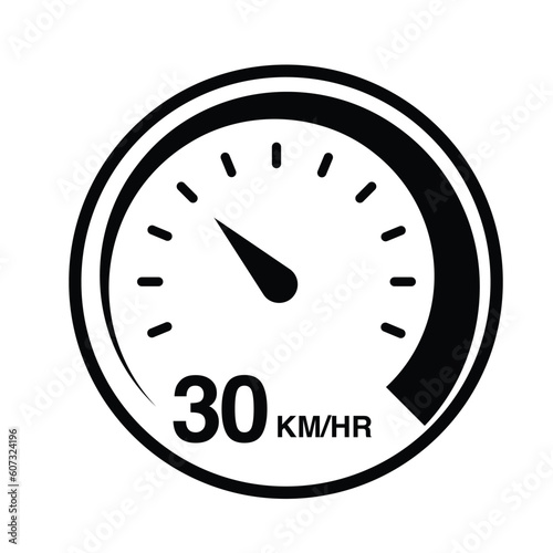 30 km per hour speedometer icon vector illustration eps photo
