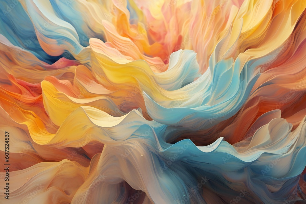 Vibrant Colors Abstract Fluid Flow Dynamic Background Generative AI
