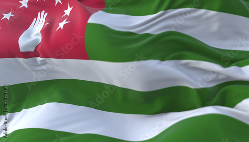 Abkhazia flag waving. 3d render