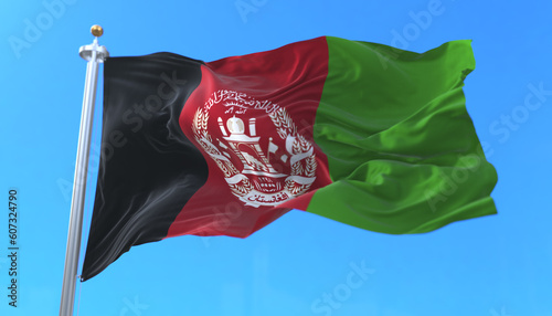 Afghanistan flag waving. 3d render photo