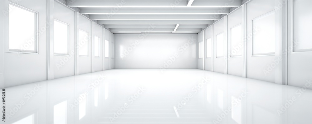 Empty White Studio Showcase Room Generative AI Empty White Studio Showcase Room Generative AI