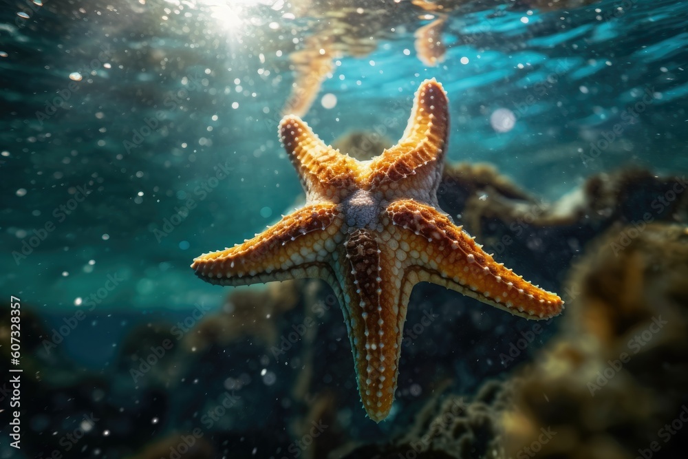 Graceful Starfish Gliding Through the Underwater World Graceful Starfish Gliding Through the Underwater World