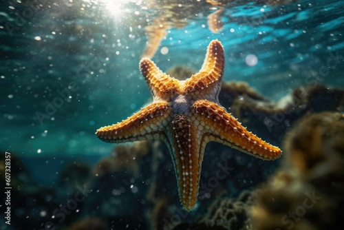 Graceful Starfish Gliding Through the Underwater World © Arthur