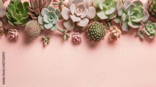 succulents banner or header Generative AI