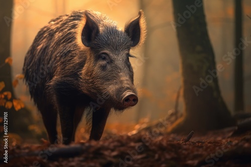 Majestic Wild Boar of the Woods