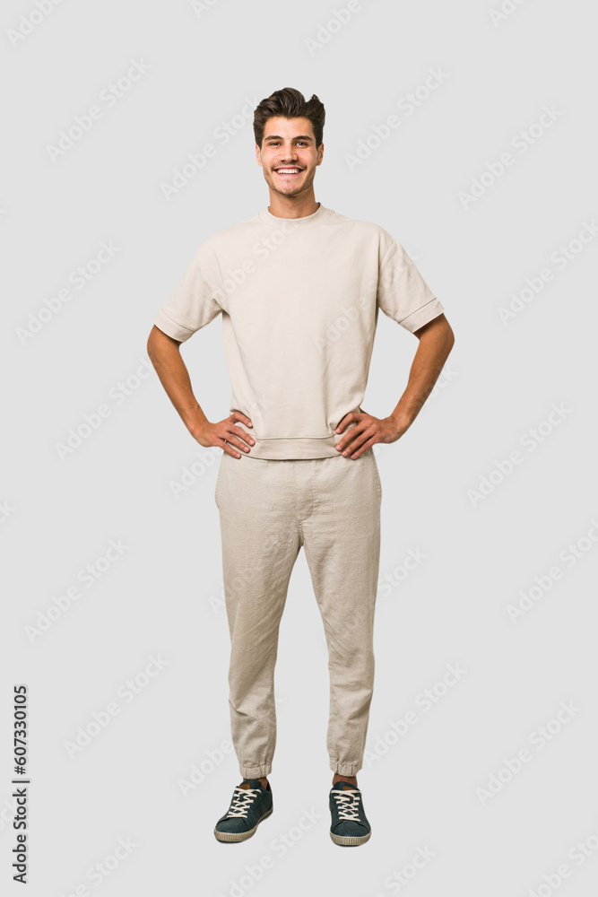 Young caucasian man full body isolated on white background Young caucasian man full body isolated on white background