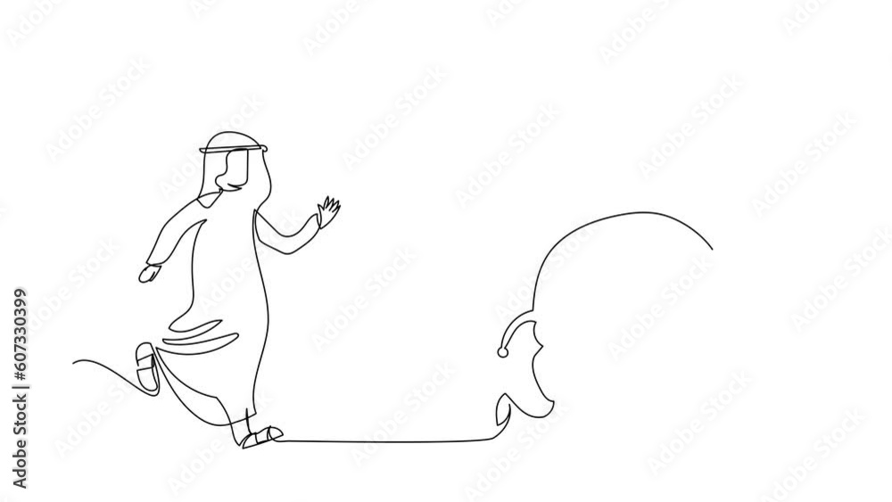 Animated self drawing of continuous line draw Arab businessman run chasing hamburger. Favorite tasty fast food, hungry time, obesity, unhealthy. Business metaphor. Full length single line animation Animated self drawing of continuous line draw Arab businessman run chasing hamburger. Favorite tasty fast food, hungry time, obesity, unhealthy. Business metaphor. Full length single line animation