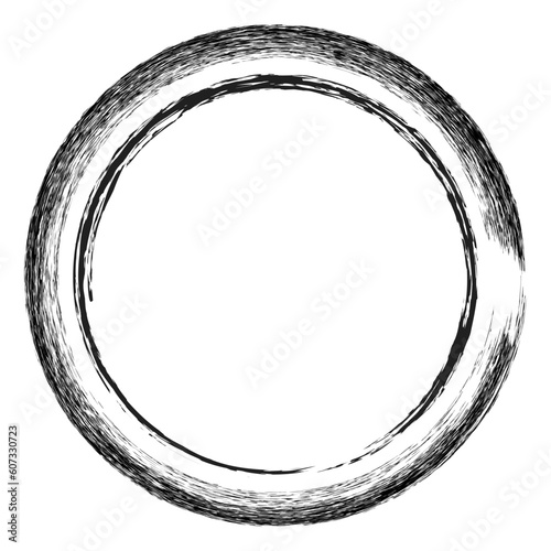 vector simple double line frame from black crayon, at white background