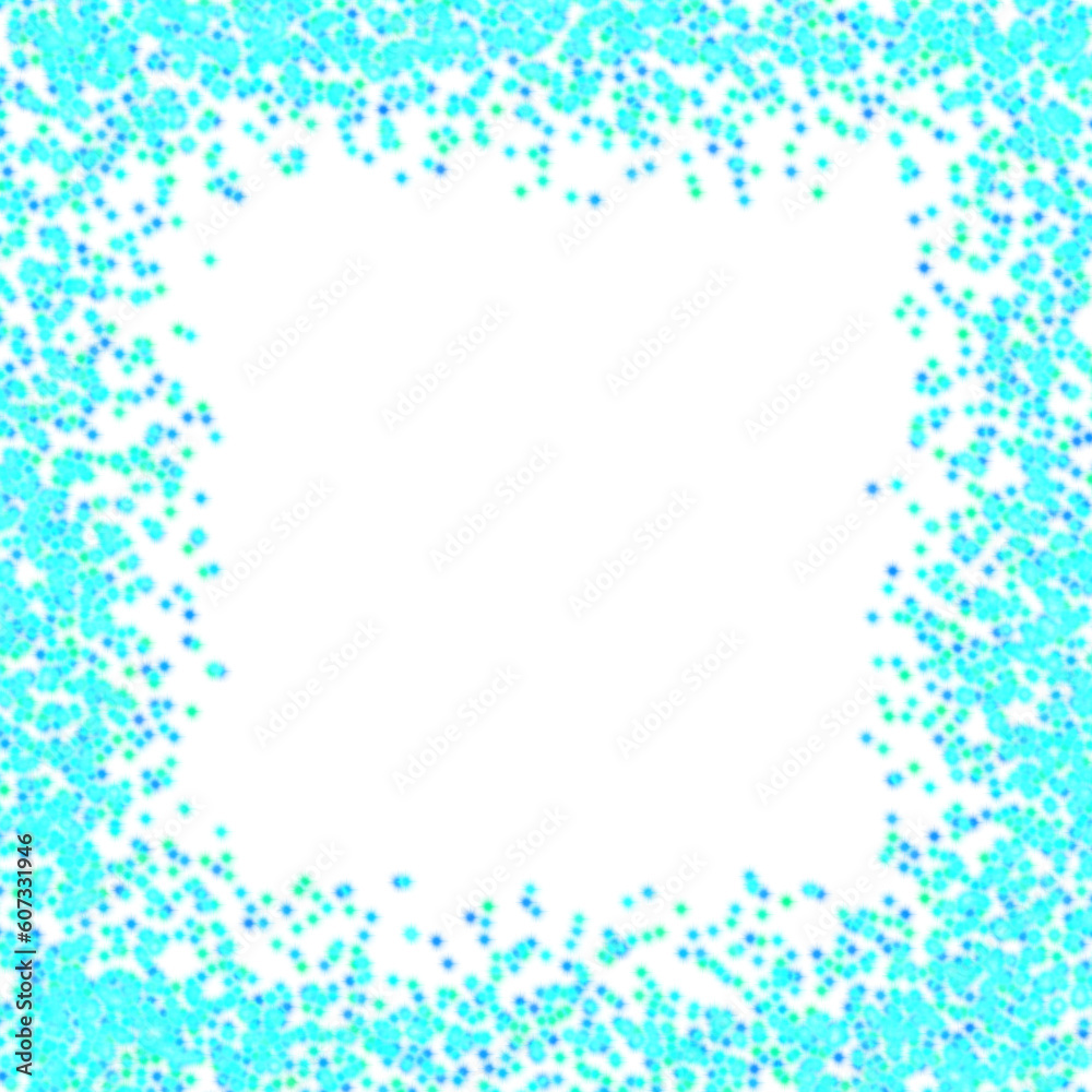 Turquoise glowing glitter square frame on transparent background Turquoise glowing glitter square frame on transparent background