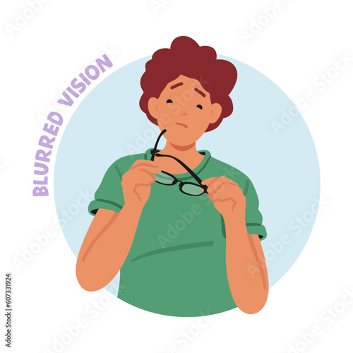 Female Character With Impaired Eyesight Resulting From Diabetes, Causing Blurred Vision And Difficulty Focusing