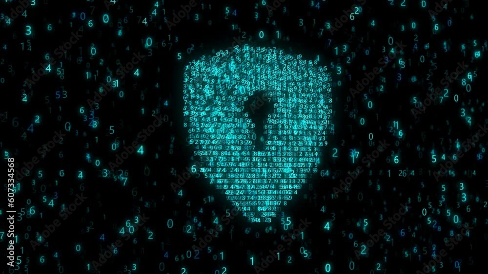 Digital protection concept, digital shield in virutal space, data encryption and protection conception