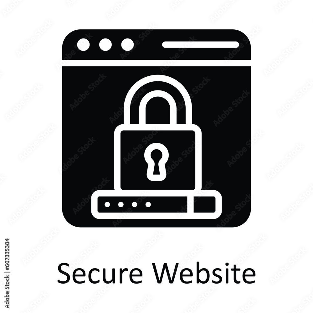 Secure Website Vector Solid Icon Design illustration. Seo and web Symbol on White background EPS 10 File Secure Website Vector Solid Icon Design illustration. Seo and web Symbol on White background EPS 10 File