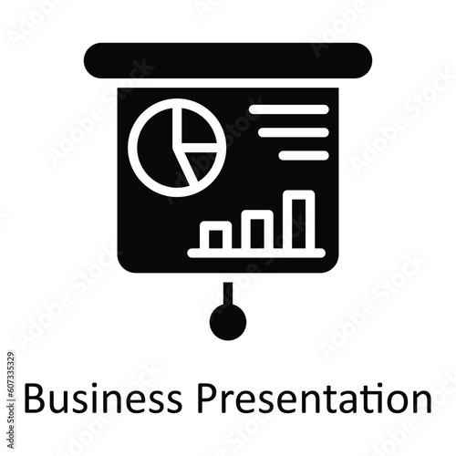 Business Presentation Vector Solid Icon Design illustration. Seo and web Symbol on White background EPS 10 File