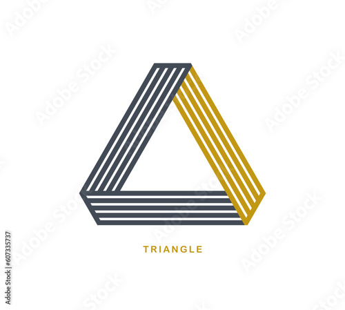 Triangle linear vector symbol isolated on white background, sacred geometry ancient sign, logo or emblem.