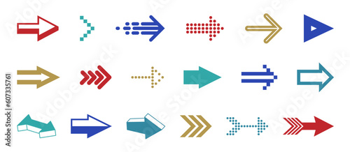 Diverse arrow cursors vector set  different shapes styles and concepts arrows single color monochrome graphic design elements for icons or logos.