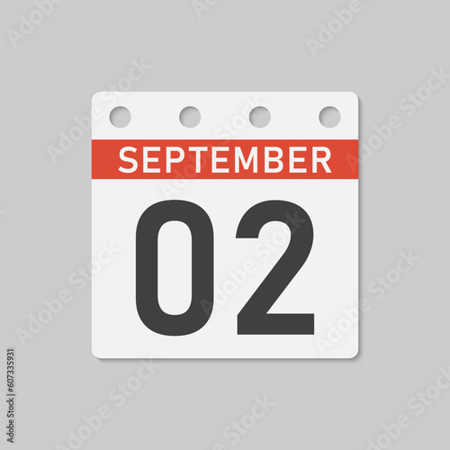 Icon page calendar day - 2 September