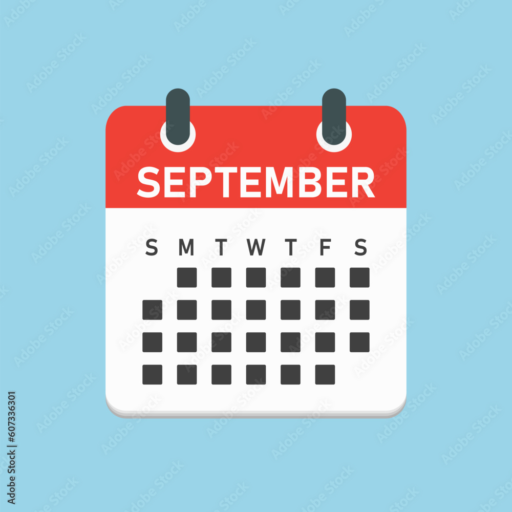 Vector template icon page calendar month September Vector template icon page calendar month September