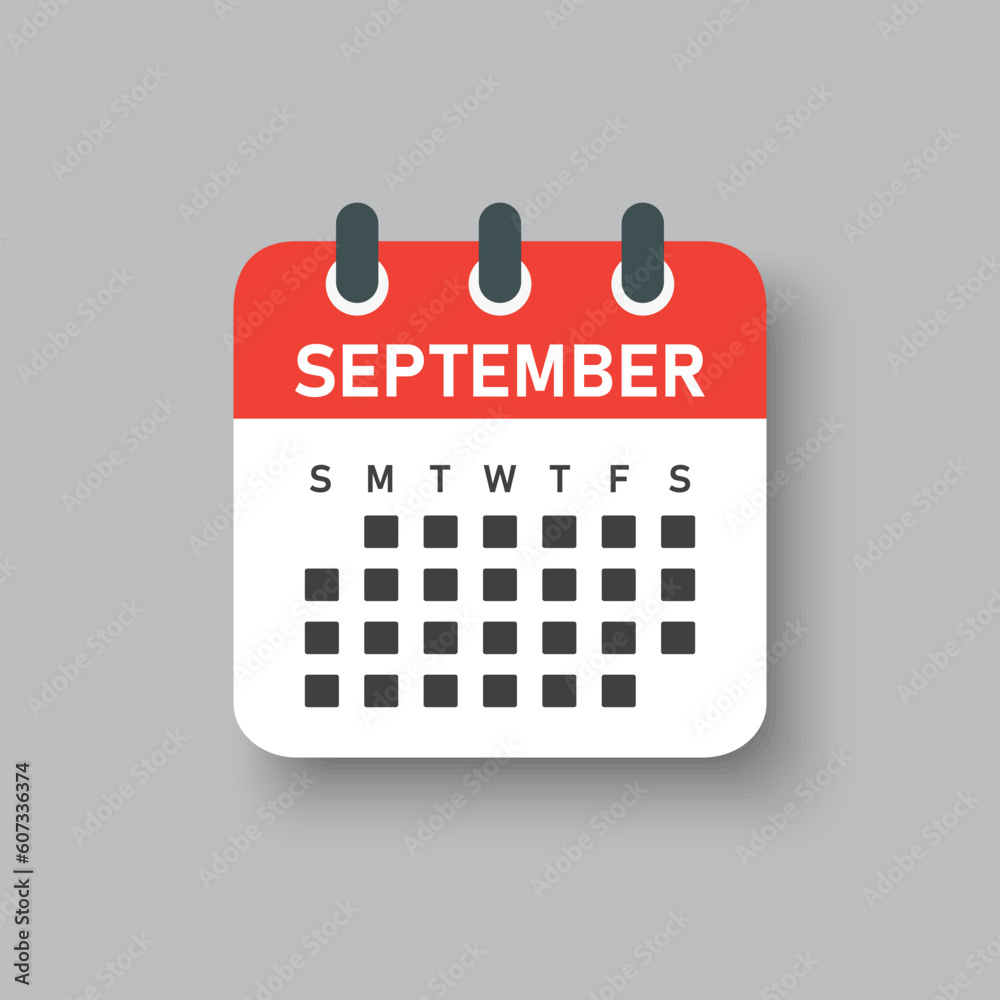 Vector template icon page calendar month September Vector template icon page calendar month September