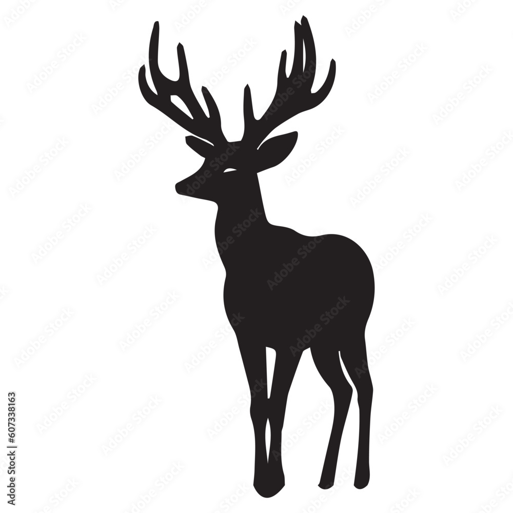 Obraz premium This is a Deer vector Silhouette, Deer silhouette vector, deer black and white vector