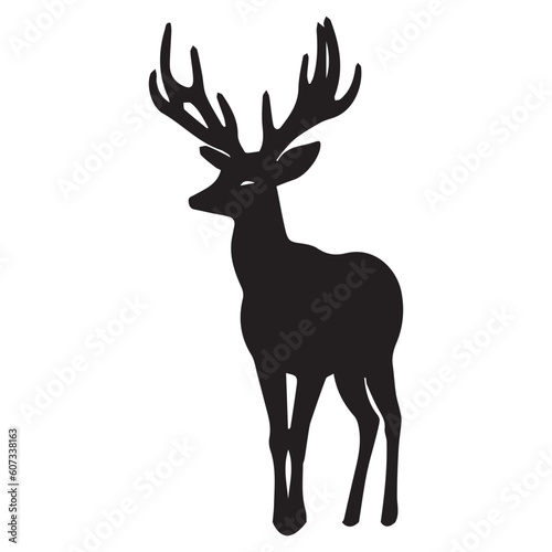 This is a Deer vector Silhouette, Deer silhouette vector, deer black and white vector