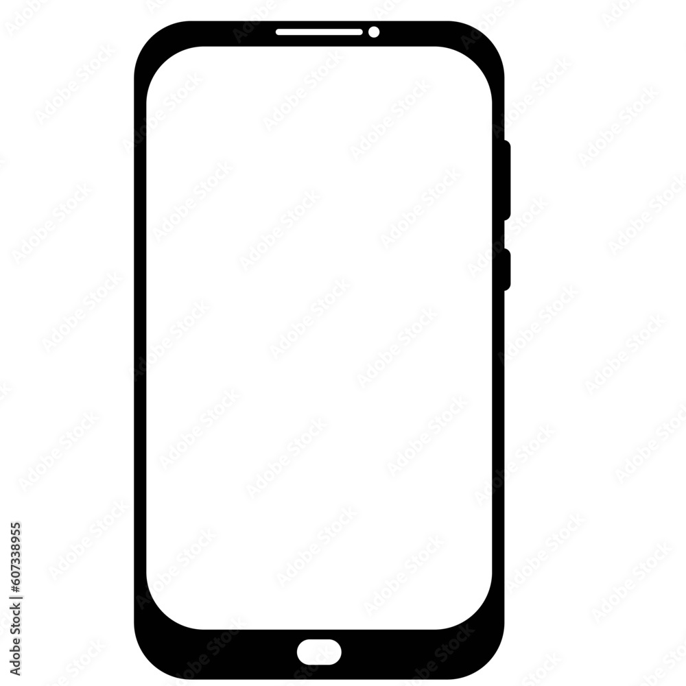 Cell phone, smartphone screen frame front view modern gadget mock up template isolated on white background. Device to display applications Cell phone, smartphone screen frame front view modern gadget mock up template isolated on white background. Device to display applications