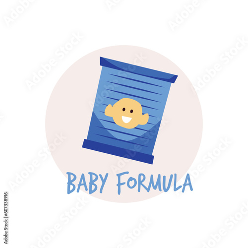 Baby formula bag icon, flat vector illustration isolated on white background.