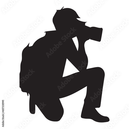 This is a Photographer Vector Silhouette, Cameraman Vector silhouette.