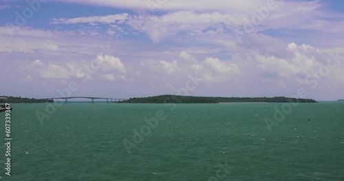 Beautiful Scenic Views of Kaoh Puos Island in Sihanoukville, Cambodia. Wide Angle Shot. photo