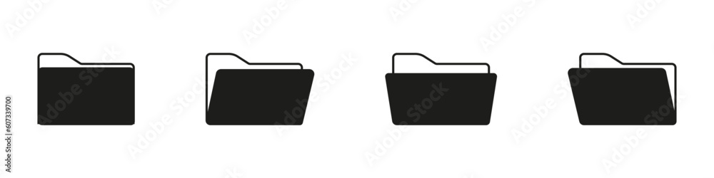  File folder icon vector. Folders set.   Different folder icon.  Vector illustration. EPS 10