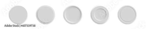 Neumorphic round button vector set. EPS 10