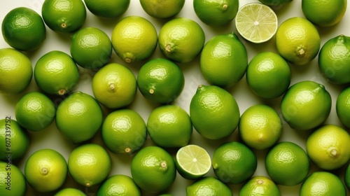 Lime with white background top view Created With Generative AI Technology