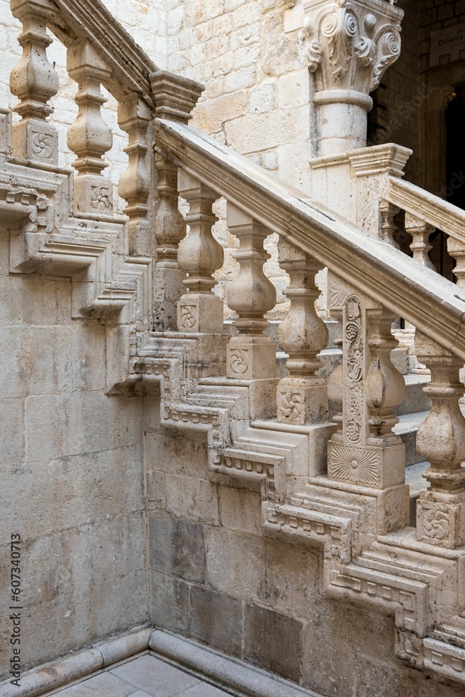 Staircase handrails of Rector's Palace in Dubrovnik, Croatia.