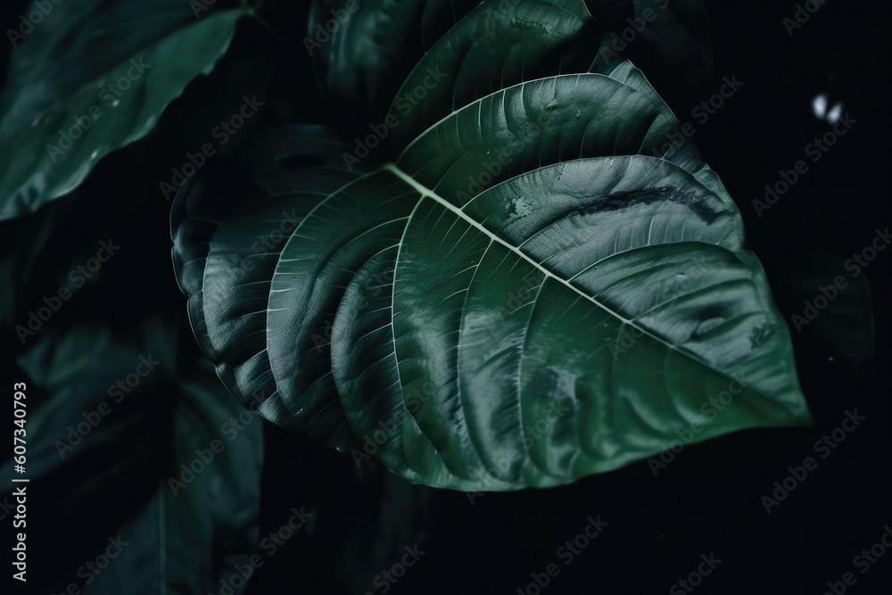 Fototapeta premium Nature concept. Green leaf close - up. Ai generative.