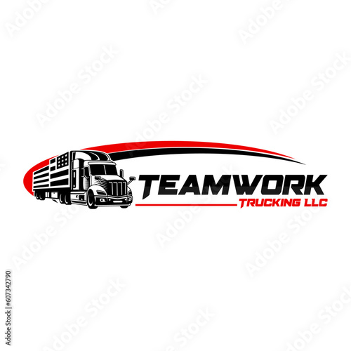 Teamwork Trucking LLC minimalist business logo design