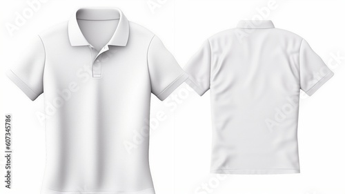 Blank collared shirt mock up template front and back view Generative AI