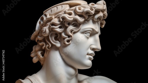 Gypsum statue of Davids head Generative AI