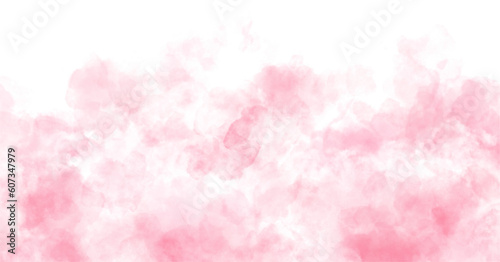 light pastel pink Watercolor background brush texture banner © Natsicha