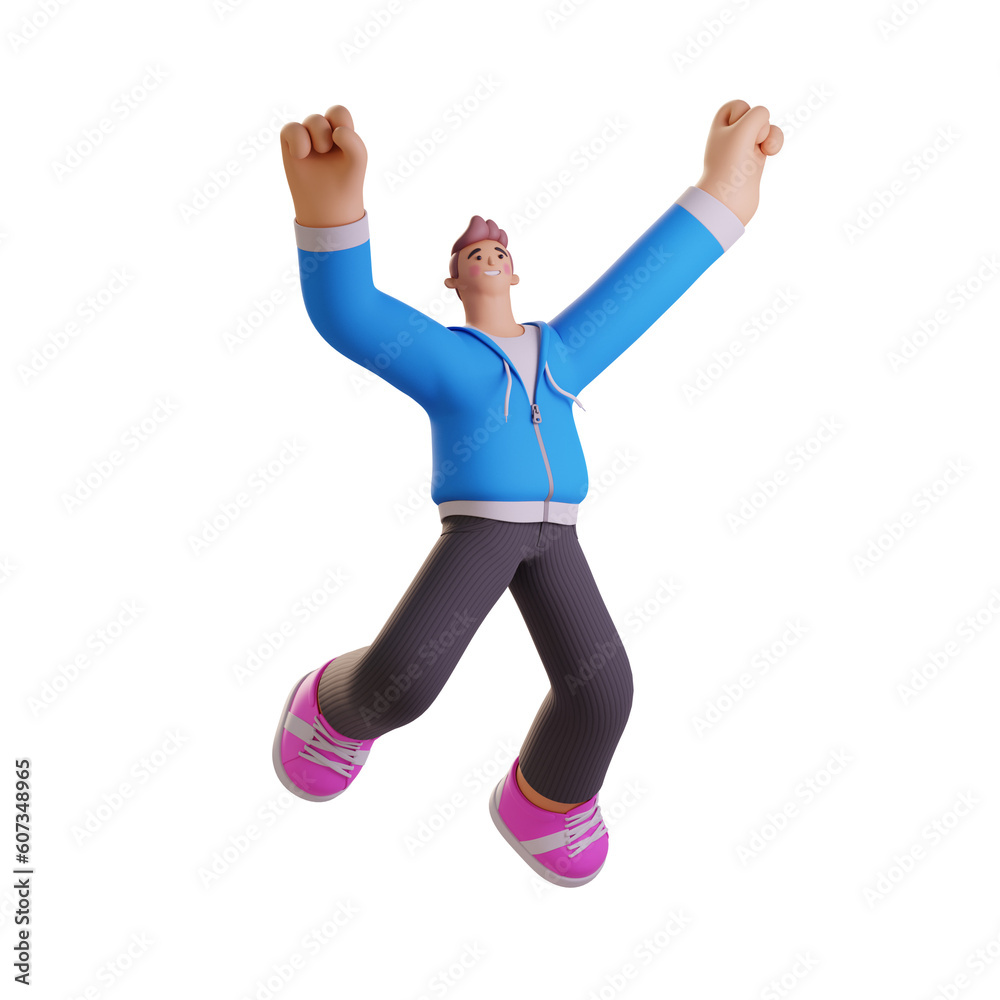 3D Character Illustration Jump