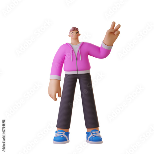 3D Character Illustration Peace