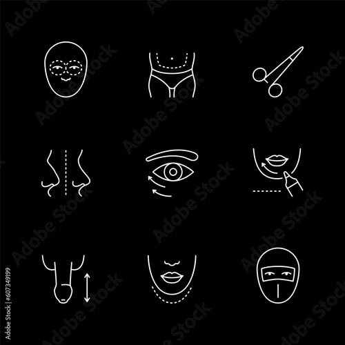 Set line icons of plastic surgery