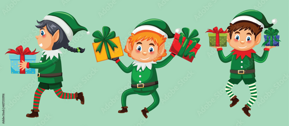 Christmas elf cartoon character set by the greatest graphics Christmas elf cartoon character set by the greatest graphics
