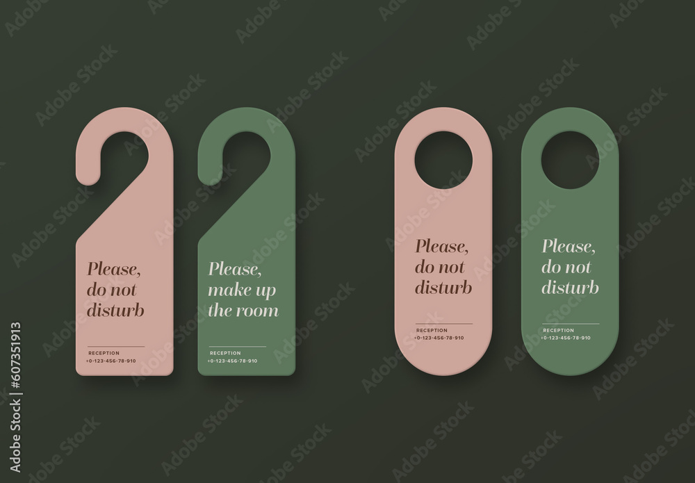 Hotel Door Hanger Layouts Stock Template Adobe Stock