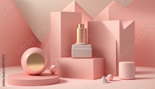 Skin care and cosmetics for glow, wellness or healthy glow on plain background.