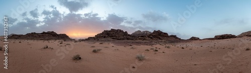 Panorama at sunset in the Wadi Rum desert © David B34/Wirestock Creators