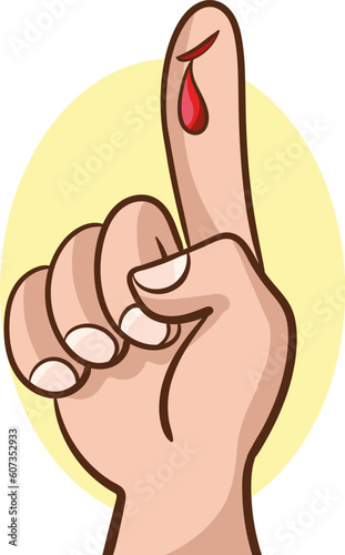 Finger with cut vector illustration