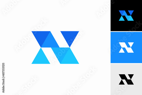 letter x with origami logo vector premium template